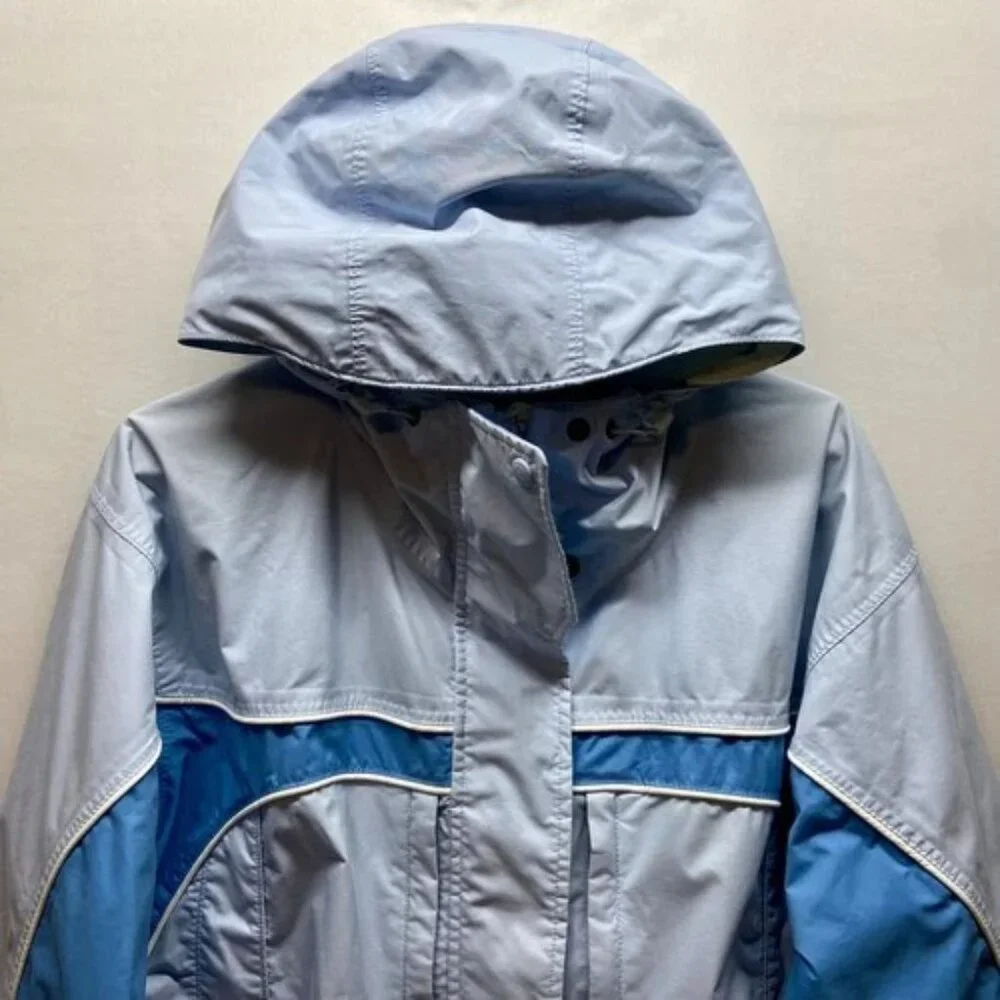 Columbia‎ Ski Jacket Women's XL Light Blue Core Interchange Hooded Winter Coat
